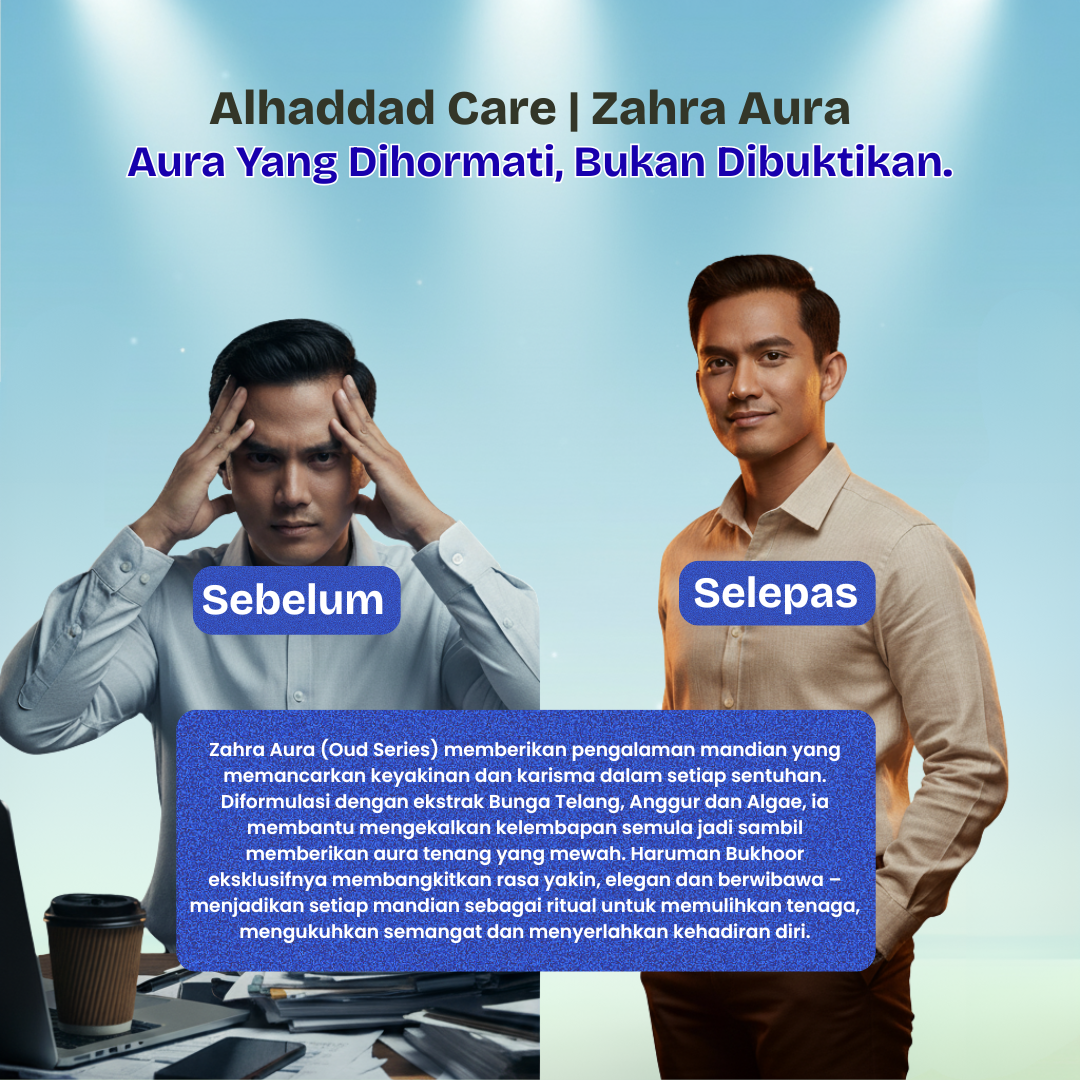 Alhaddad Care (Zahra Aura) Sabun Mandian Oud Blue Series (450mL)