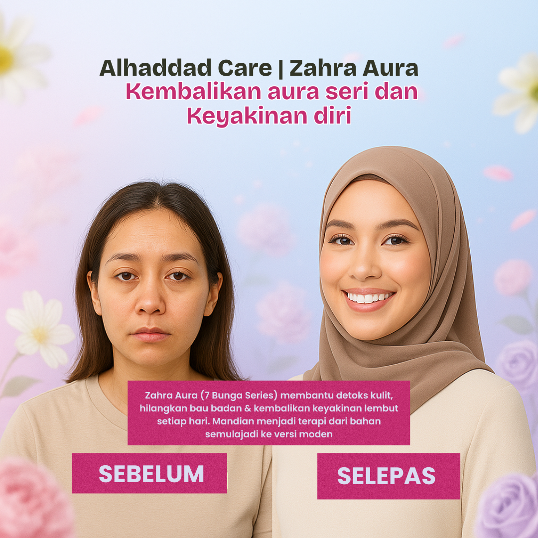 Alhaddad Care (Zahra Aura) Sabun Mandian 7 Bunga (Orange Series) (450 ML)