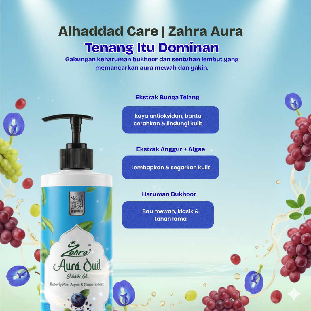 Alhaddad Care (Zahra Aura) Sabun Mandian Oud Blue Series (450mL)