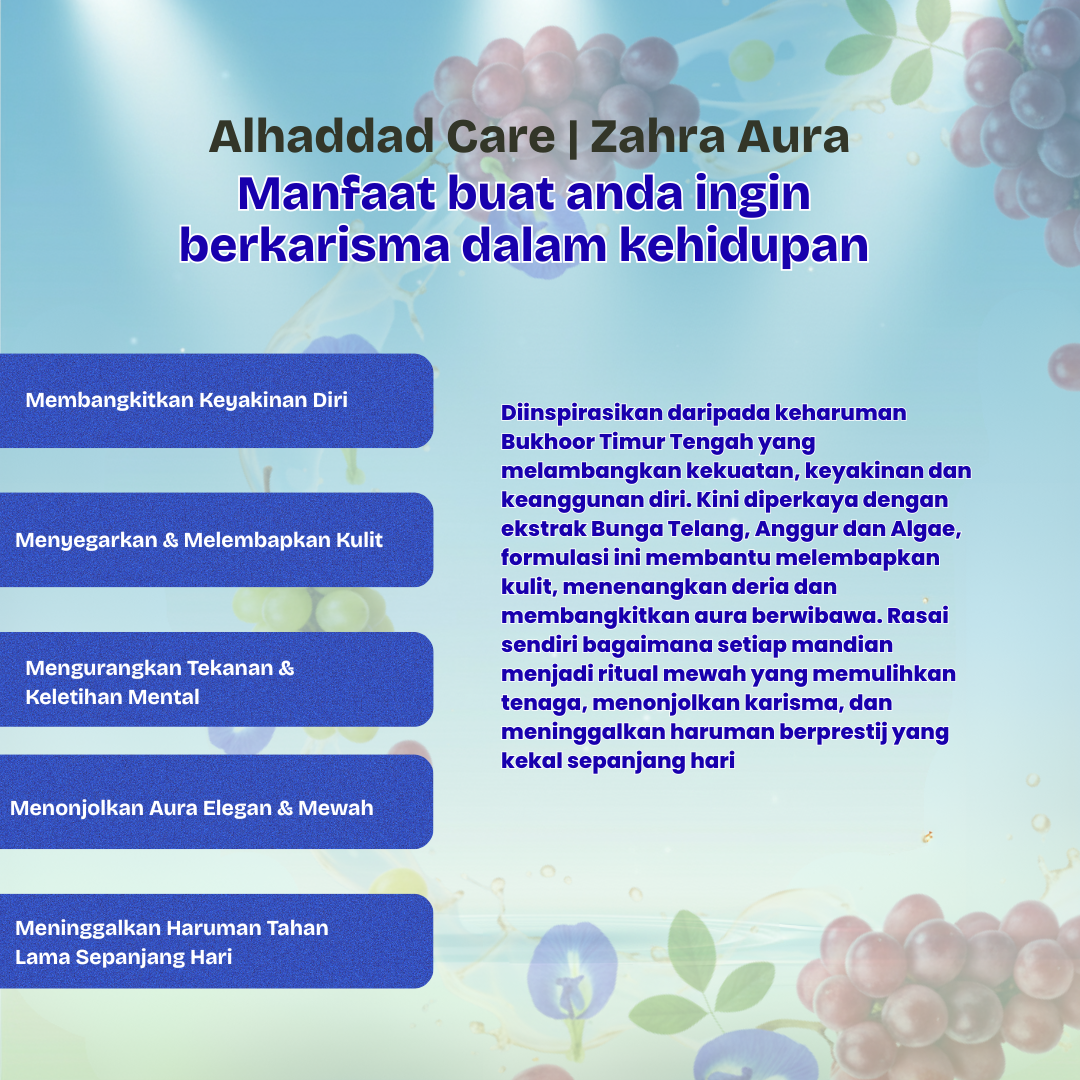 Alhaddad Care (Zahra Aura) Sabun Mandian Oud Blue Series (450mL)