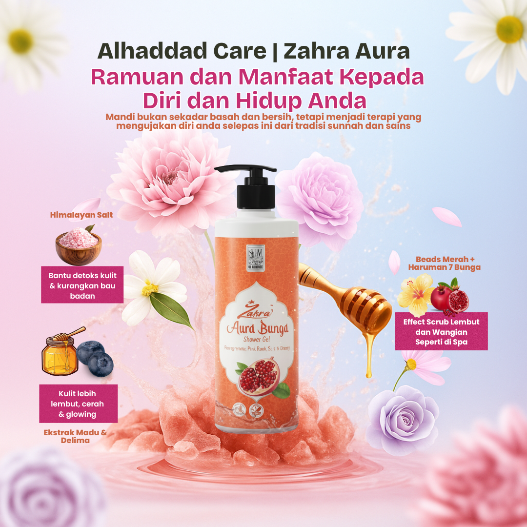 Alhaddad Care (Zahra Aura) Sabun Mandian 7 Bunga (Orange Series) (450 ML)