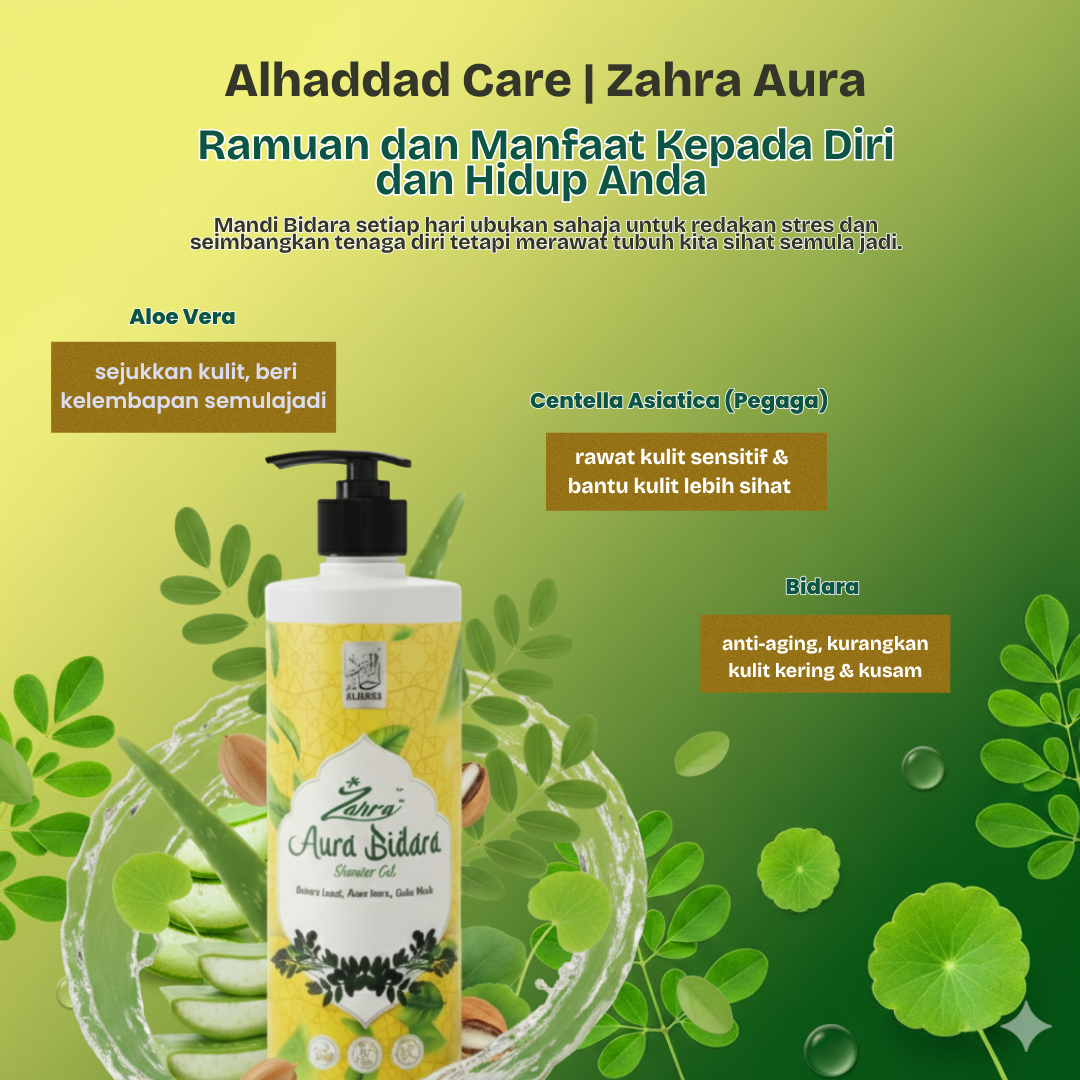 Alhaddad Care (Zahra Aura) Sabun Mandian Bidara (Yellowish Series) (450mL)