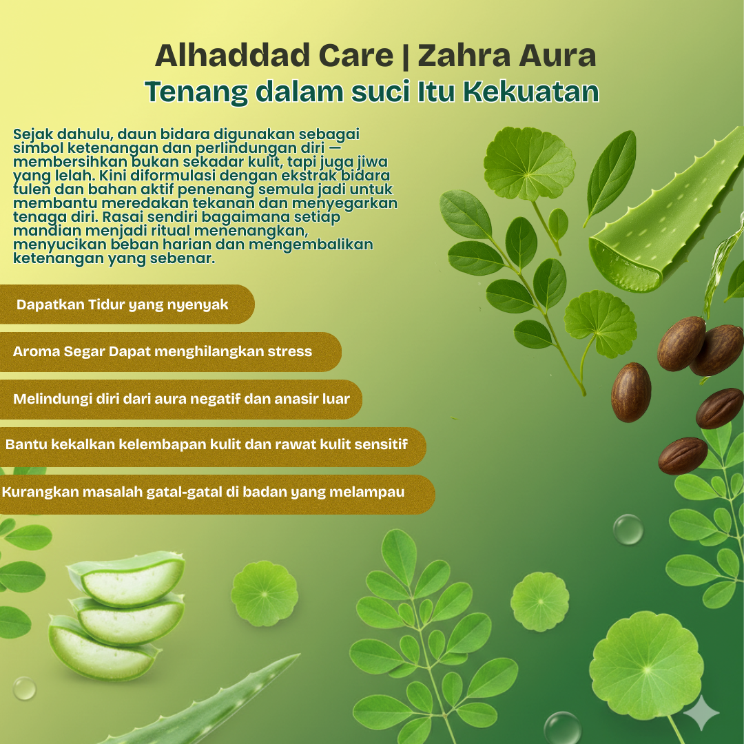 Alhaddad Care (Zahra Aura) Sabun Mandian Bidara (Yellowish Series) (450mL)