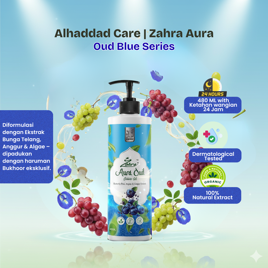 Alhaddad Care (Zahra Aura) Sabun Mandian Oud Blue Series (450mL)