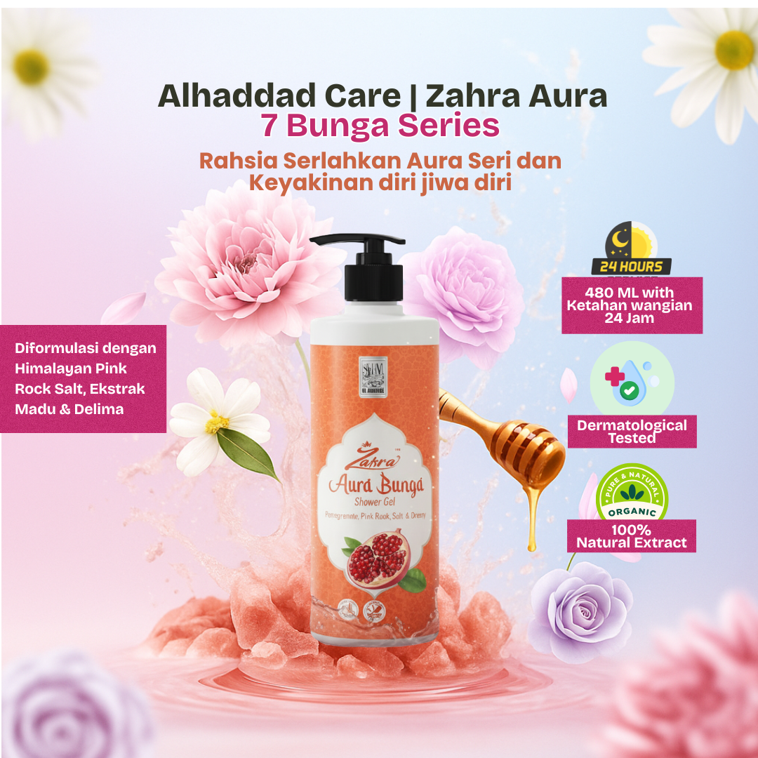 Alhaddad Care (Zahra Aura) Sabun Mandian 7 Bunga (Orange Series) (450 ML)
